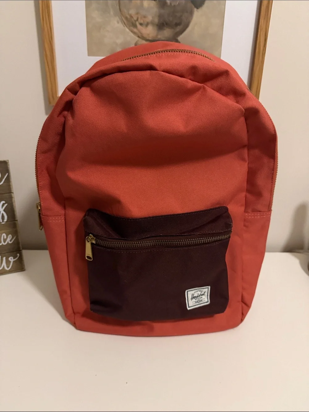 Herschel Red & Brown Backpack
